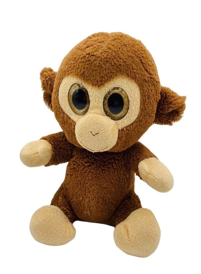 Tickles Cute Sitting Monkey Glitter Eyes Soft Stuffed Plush Animal Toy for Kids Boys & Girls Birthday Gift (Size: 15 cm Color: Brown) - Image 3