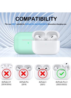 wexon Protective Shockproof Silicone Case Cover for Apple AirPods pro 2 Generation Mint Green  - Image 4