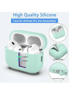 wexon Protective Shockproof Silicone Case Cover for Apple AirPods pro 2 Generation Mint Green  - Image 3