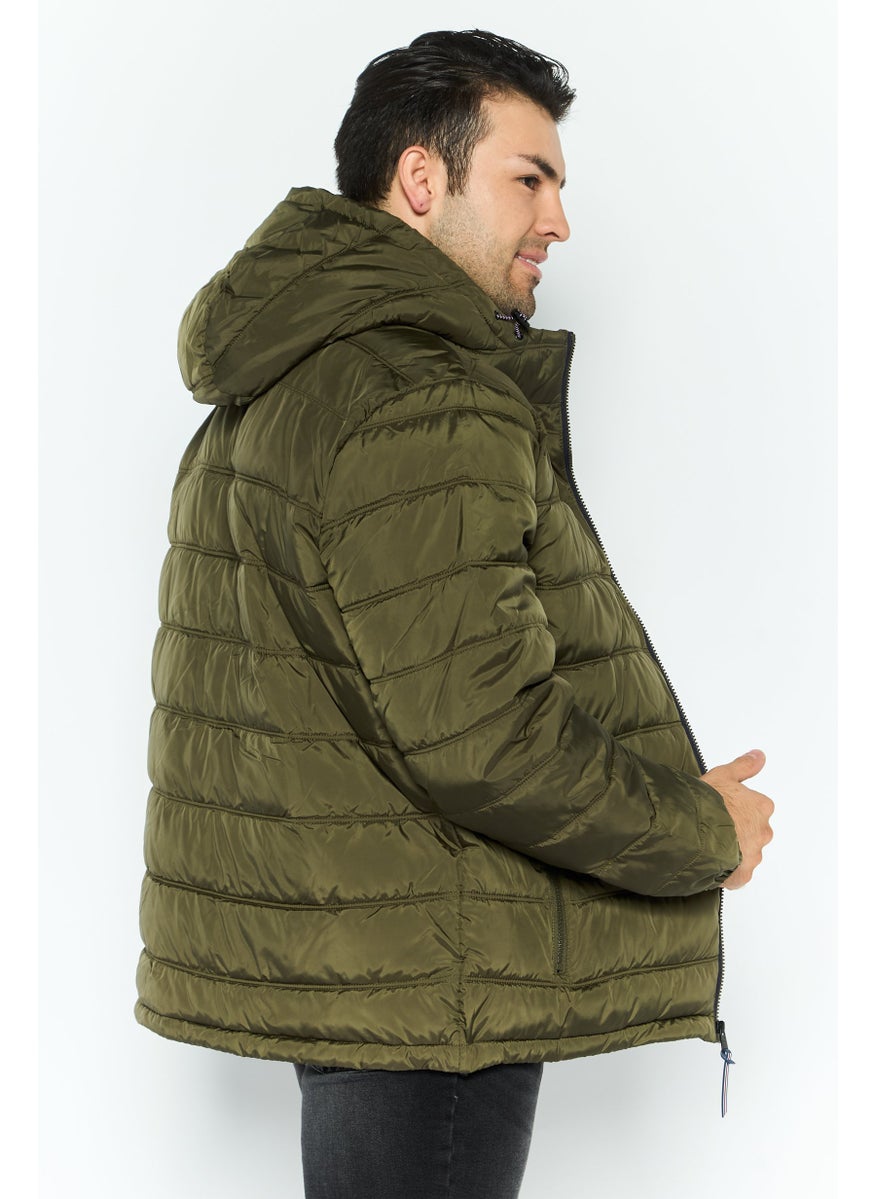London Fog Men Quilted Puffer Jacket, Olive  - Image 2