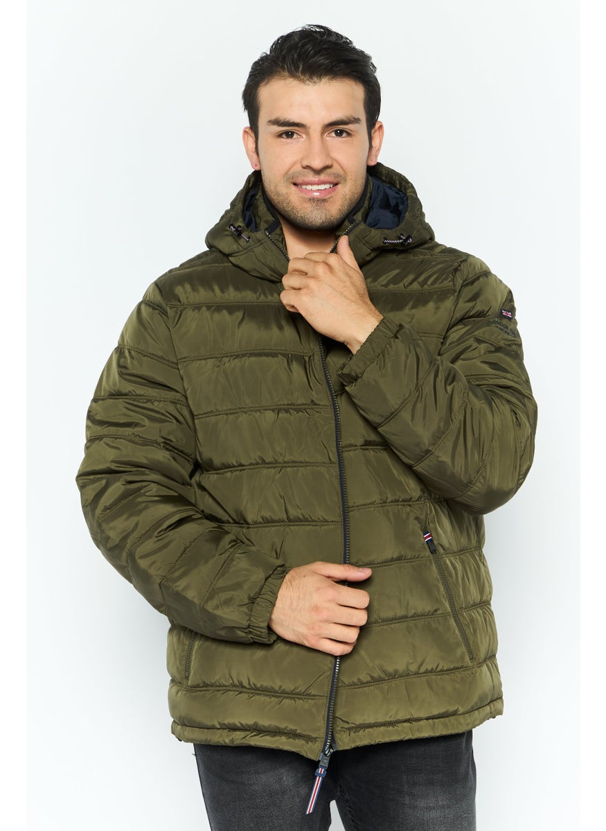 London Fog Men Quilted Puffer Jacket, Olive  - Image 1