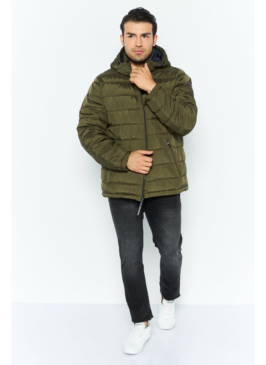 London Fog Men Quilted Puffer Jacket, Olive  - Image 4
