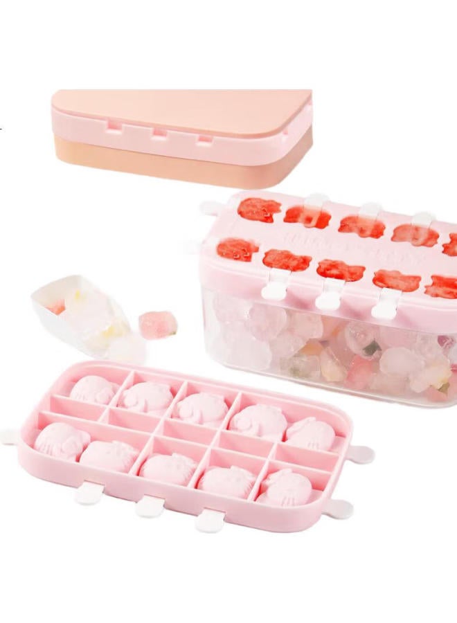 Learn To Cook Kitchen Ice Cube Mold, Silicone Ice Tray, Homemade Ice Cream Mold With Lid, Baby Home Use Jelly Mold - Image 2
