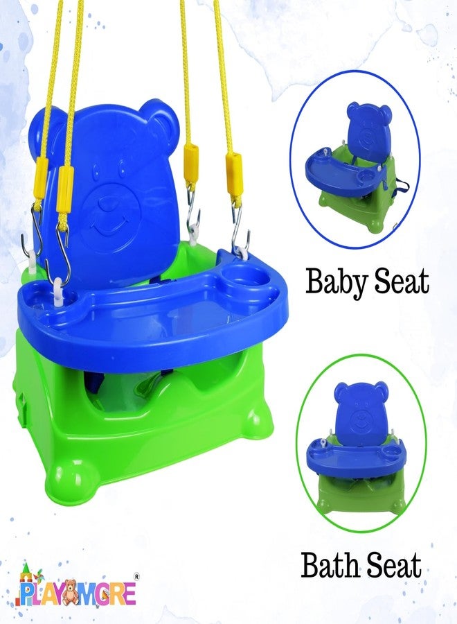 بلاي مور مقعد أرجوحة متعدد الأغراض للأطفال من بلايمور 6 في 1 - أرجوحة قابلة للتحويل، كرسي طعام، كرسي مرتفع، مقعد سيارة وأكثر - حزام أمان، صينية قابلة للإزالة - للأطفال الرضع والأطفال الصغار (أزرق وأخضر) - Image 4