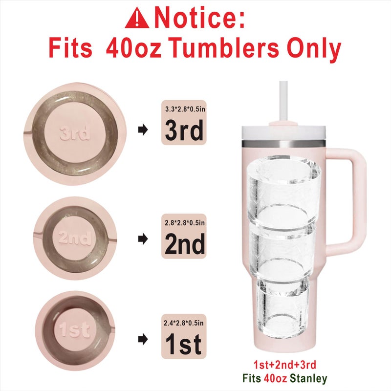Rhewatin 1pc Tumbler Ice Tray for Stanley/Yeti/Simple Modern etc. 40oz Tumblers, Silicone Ice Cube Tray for Tumblers with Bin and Lid, Pink - Image 5