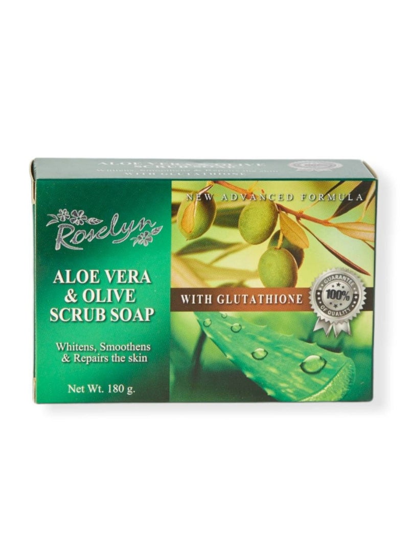 Roselyn Aloe Vera & Olive Scrub Soap 180g - Image 1