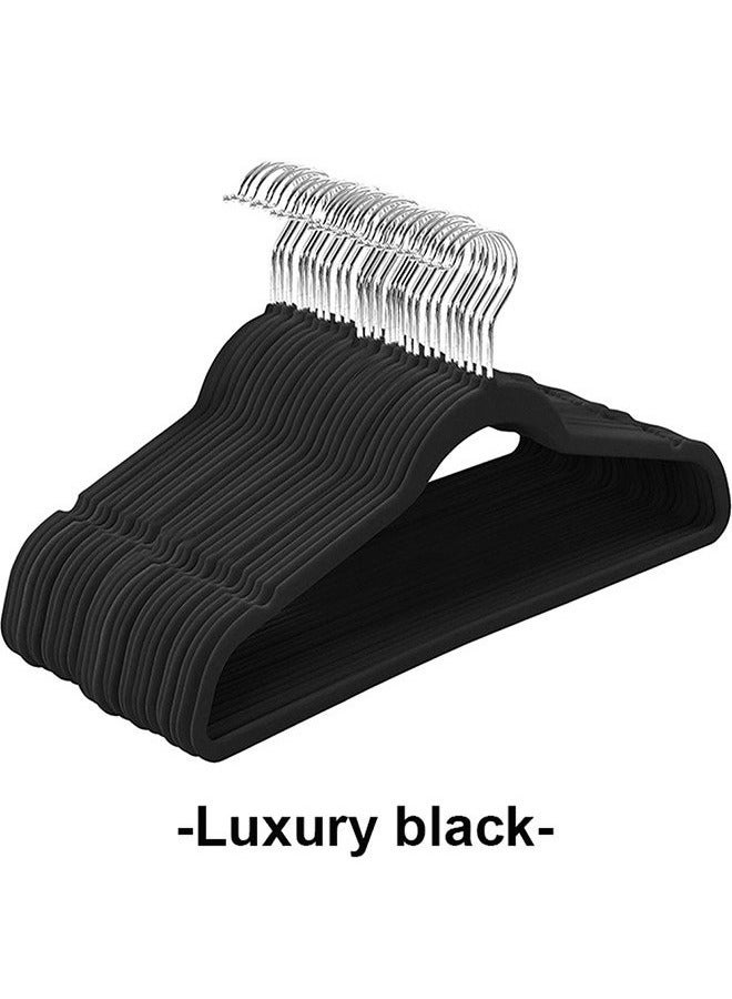 رولستيمي شماعات مخملية من 50 قطعة ، شماعات غير قابلة للانزلاق-موفرة للمساحة ، أسود - Image 1