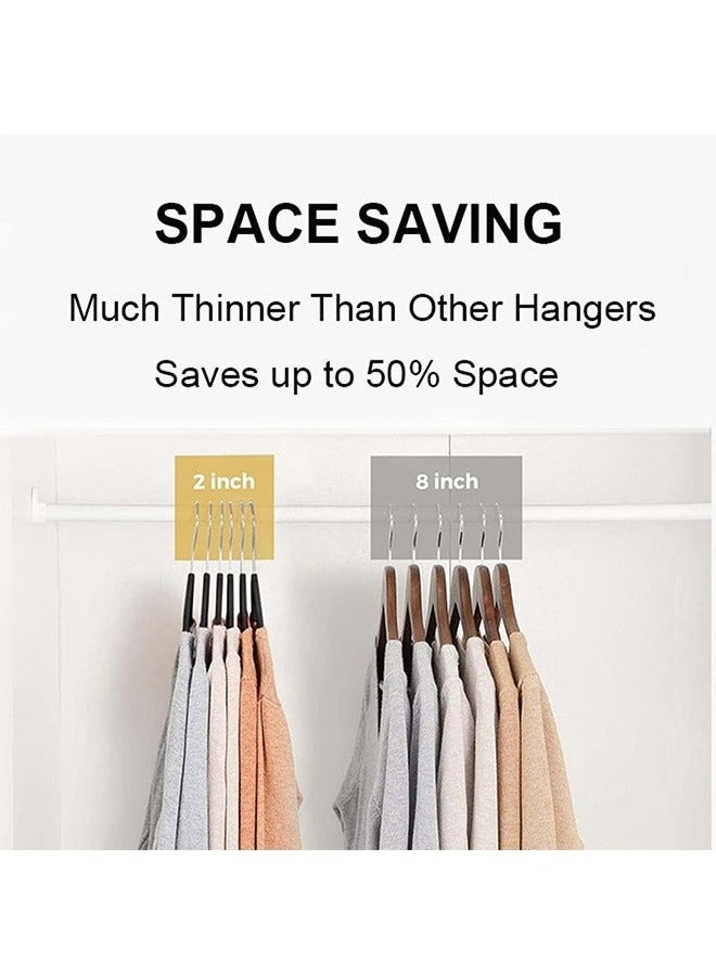 رولستيمي شماعات مخملية من 50 قطعة ، شماعات غير قابلة للانزلاق-موفرة للمساحة ، أسود - Image 3