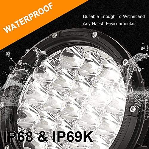 BIGLION.X BIGLIONX Round LED Offroad Lights 7inch 2pcs 210W 32000LM LED Off Road Light Super Bright Amber Offroad Lights Driving Light Spot Light Bar with Wiring Harness IP68 for Trucks Pickup ATV UTV SUV - Image 5