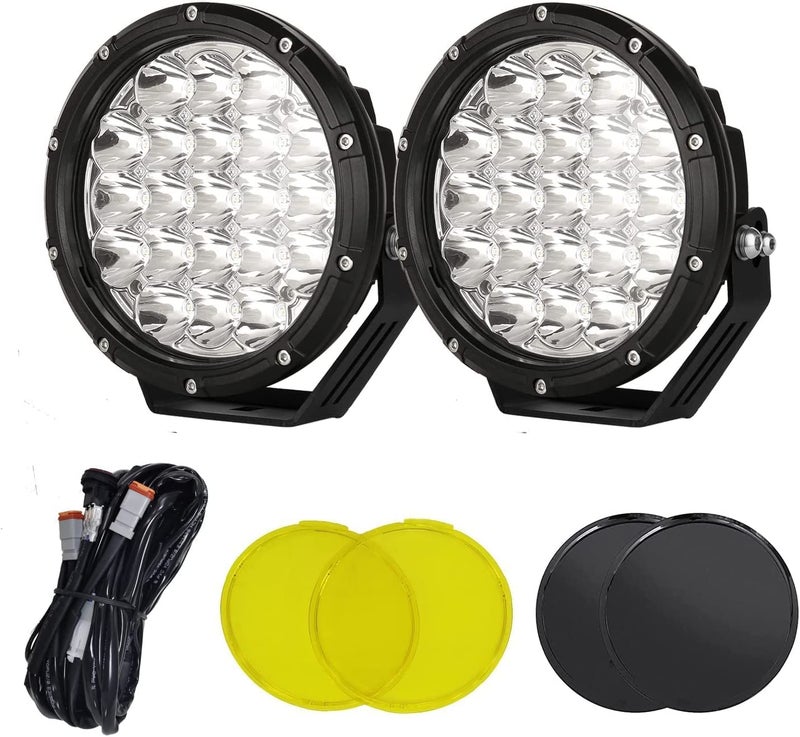 BIGLION.X BIGLIONX Round LED Offroad Lights 7inch 2pcs 210W 32000LM LED Off Road Light Super Bright Amber Offroad Lights Driving Light Spot Light Bar with Wiring Harness IP68 for Trucks Pickup ATV UTV SUV - Image 1