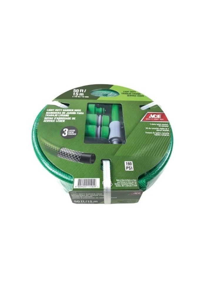 ACE Medium Duty Quick Connect Garden Hose Green 50 Feet