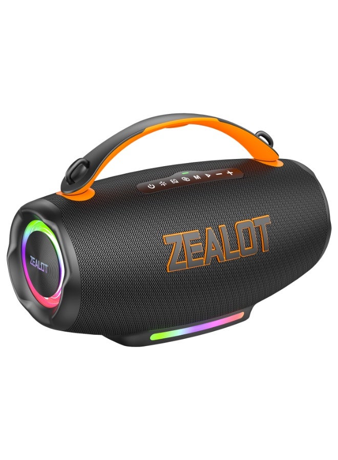 زيلوت سماعة بلوتوث محمولة ZEALOT S167 بقوة 200 واط، مضادة للماء بمعيار IPX7، مع مضخم صوت خارجي وبطارية سعة 24000 مللي أمبير، صوت ستيريو لاسلكي غني بالباس - Image 1