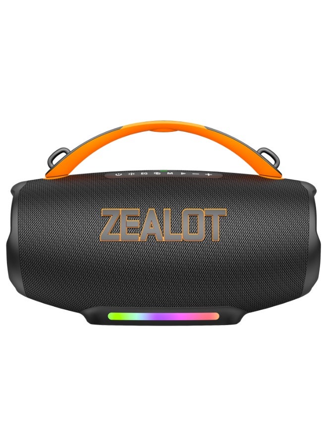 زيلوت سماعة بلوتوث محمولة ZEALOT S167 بقوة 200 واط، مضادة للماء بمعيار IPX7، مع مضخم صوت خارجي وبطارية سعة 24000 مللي أمبير، صوت ستيريو لاسلكي غني بالباس - Image 3