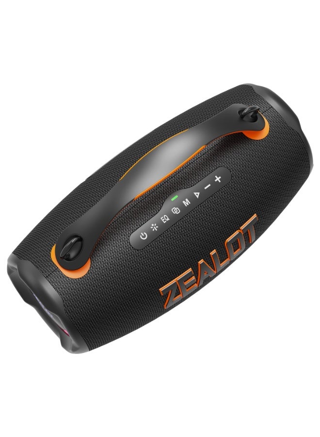 زيلوت سماعة بلوتوث محمولة ZEALOT S167 بقوة 200 واط، مضادة للماء بمعيار IPX7، مع مضخم صوت خارجي وبطارية سعة 24000 مللي أمبير، صوت ستيريو لاسلكي غني بالباس - Image 5