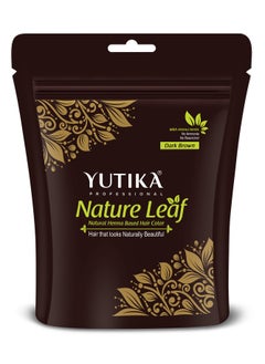 Yutika Nature leaf Natural Permanent Brown Hair Dye Color, 100% Grey Coverage, Dark Brown, 30gm  - Image 1