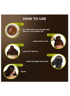 Yutika Nature leaf Natural Permanent Brown Hair Dye Color, 100% Grey Coverage, Dark Brown, 30gm  - Image 5