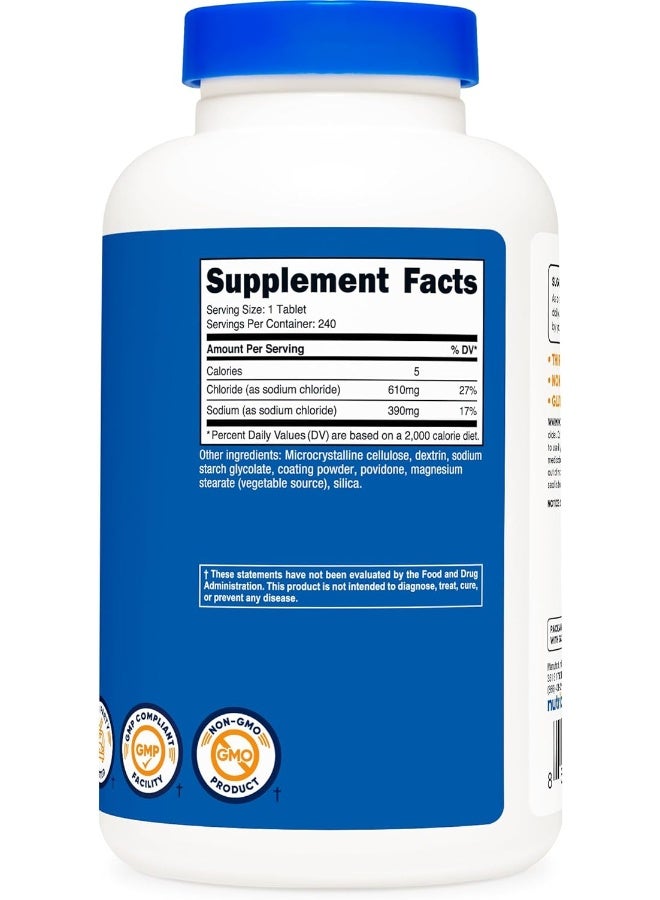 Nutricost Sodium Chloride 1000mg, 240 Tablets - Salt Tablets, Non-GMO, Gluten Free - Image 4