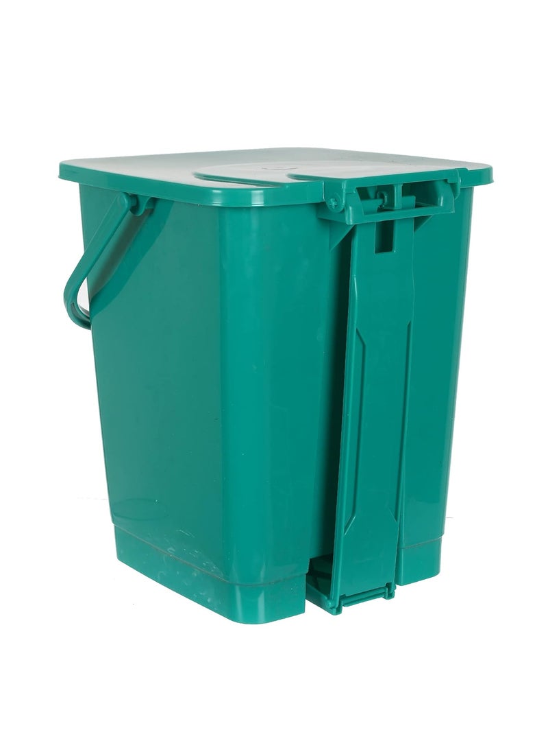 Kuber Industries Heart Home Square Premium Plastic Pedal Dustbin with Lid for HomeKitchenOffice 10 Ltr GreenPack of 2  - Image 5