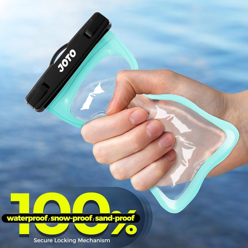 JOTO Universal Waterproof Pouch Case for iPhone 17 Air 16 15 14 13 Plus Pro Max, IPX8 Cellphone Dry Bag 12 11 Pro Max XR X 8 7 6S Plus SE, Galaxy S23 S22 S21 S20+ Plus Note Pixel up to 7" -Green - Image 5