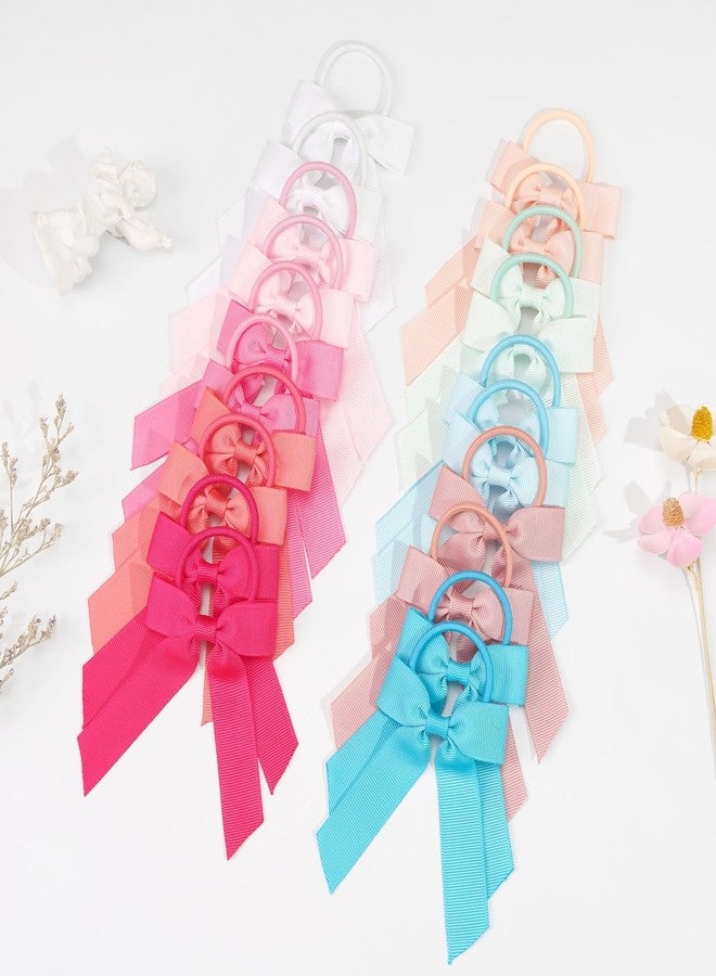 Yxiang Ponytail Bow for Girls, Baby Hair Ties with Bows Pigtail Bow Ponytail Holder for Toddler Girl School Kids - Image 4