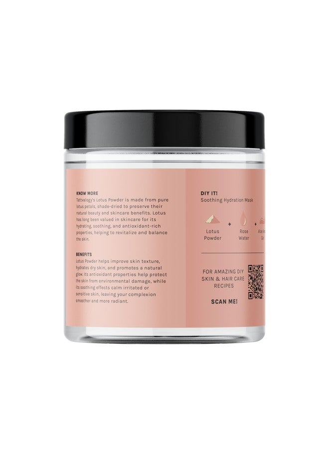 Tattvalogy Lotus Powder | Nelumbo Nucifera | 100% Pure & Natural | Powder for DIY Face Packs | Reduces Blackheads & Acne | Natural Conditioner for Hair | For Skin & Hair | In Plastic Jar - 125 GM - Image 2