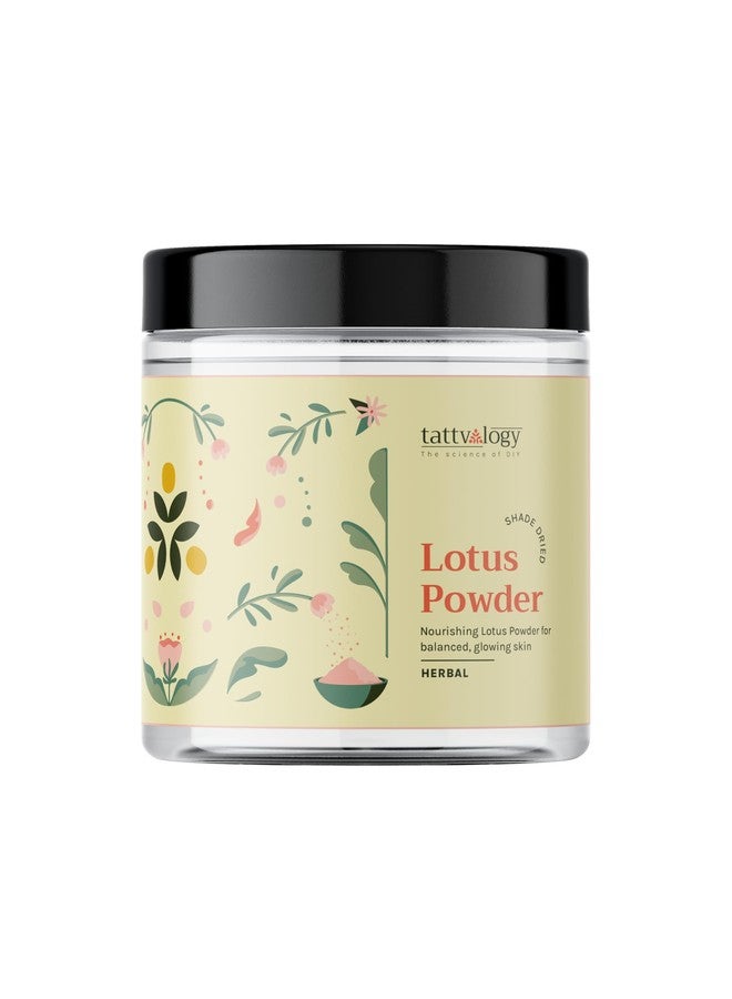 Tattvalogy Lotus Powder | Nelumbo Nucifera | 100% Pure & Natural | Powder for DIY Face Packs | Reduces Blackheads & Acne | Natural Conditioner for Hair | For Skin & Hair | In Plastic Jar - 125 GM - Image 1