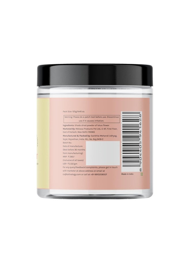 Tattvalogy Lotus Powder | Nelumbo Nucifera | 100% Pure & Natural | Powder for DIY Face Packs | Reduces Blackheads & Acne | Natural Conditioner for Hair | For Skin & Hair | In Plastic Jar - 125 GM - Image 3