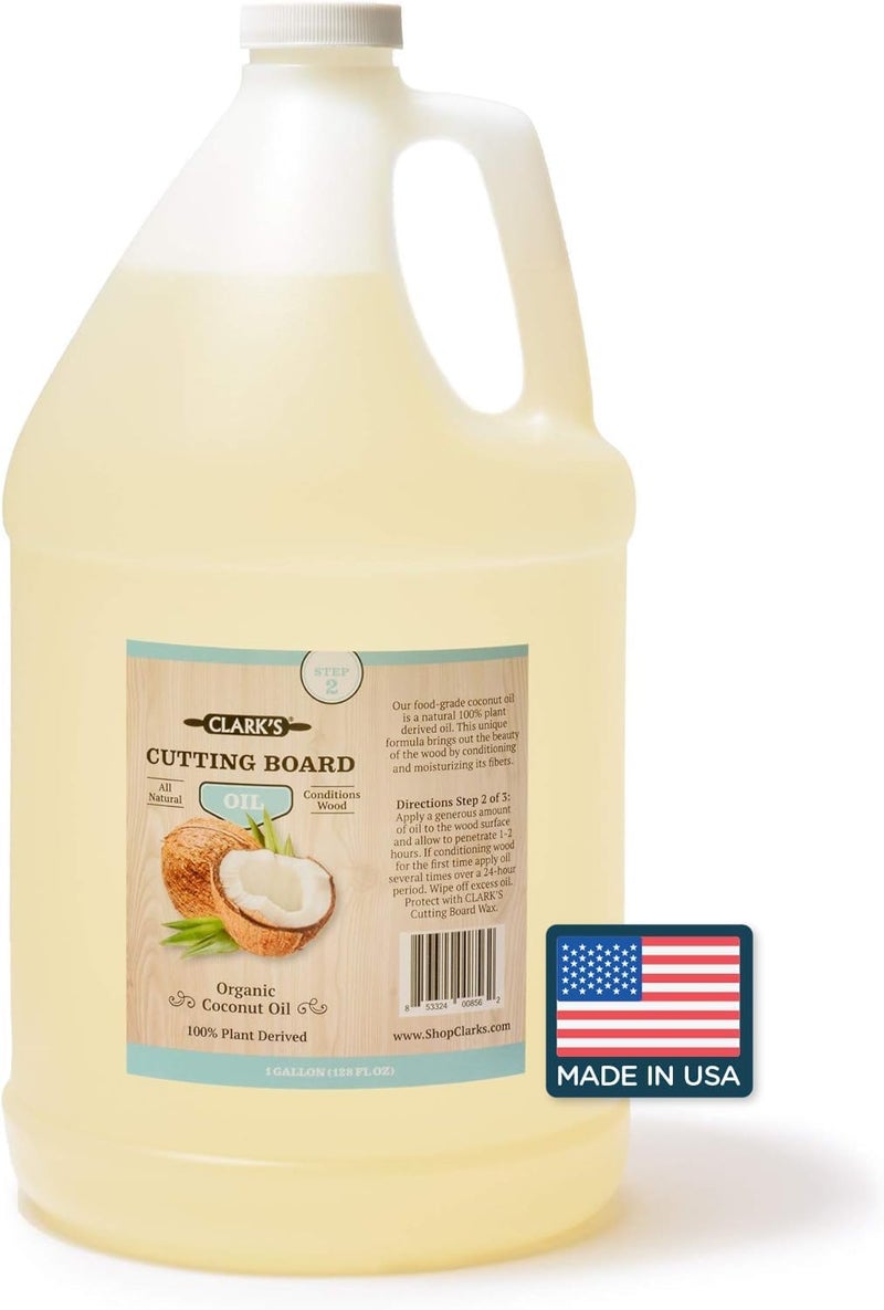 Cutting Board Coconut Oil 1 Gallon - Made with Fractionated Coconut Oil for Kitchen Countertops, Butcher Blocks, Wooden Bowls and Utensils - Seals, Protects, and Restores Wood and Food Safe