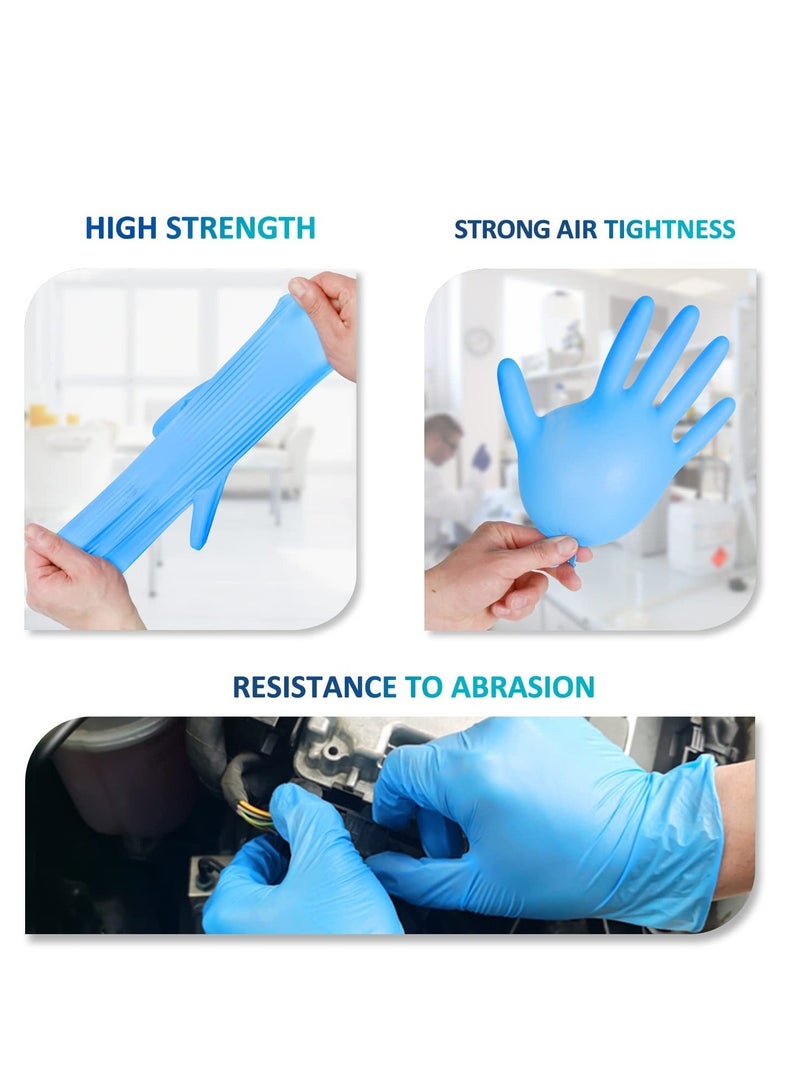 Nitrile Gloves Disposable Latex Free, Fully Textured, Extra Thick Strong, Food Safe, for Cooking, Tattoo, Painting, Automotive, Mechanics, Large (Blue) - Image 2