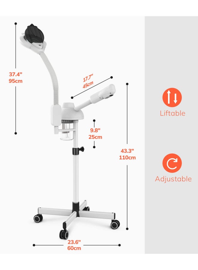 TASALON TASALON Professional 2 in 1 Facial Steamer with 5X Magnifying Foldable Arm, Ozone Mist Face Steamer Salon Spa Beauty Skin Care Equipment  - Image 2