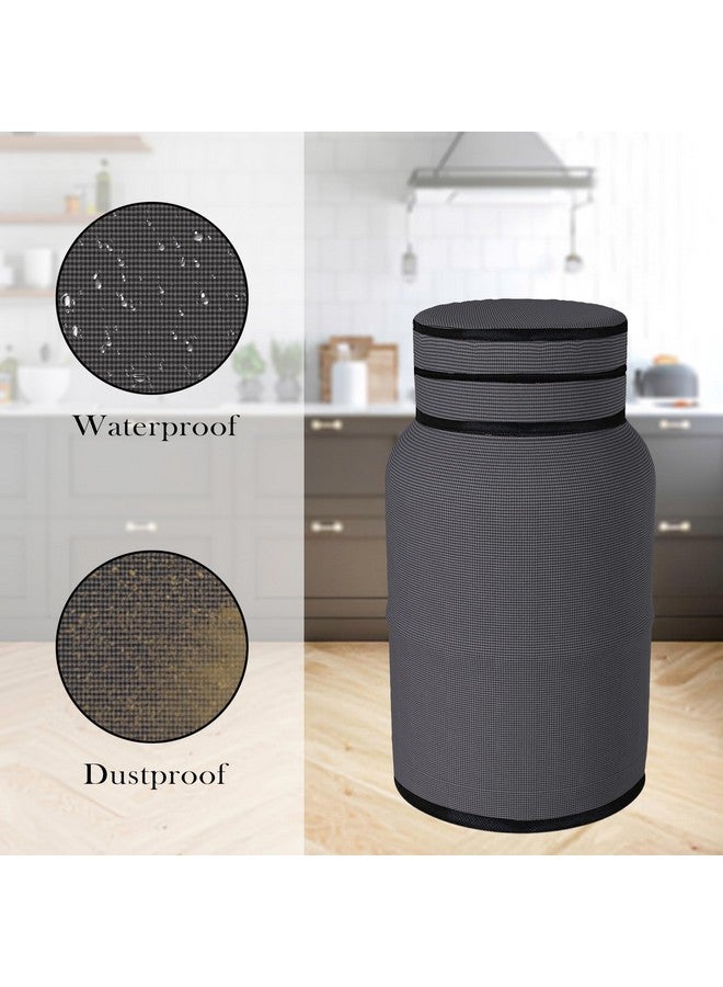 Kuber Industries Pack of 2 Cylinder Cover | Cylinder Cover for Kitchen | Gas Cylinder Cover | Cylinder Tank Cover | PVC LPG Cylinder Cover | Foldable Cylinder Cover | Mini Check | Grey - Image 3