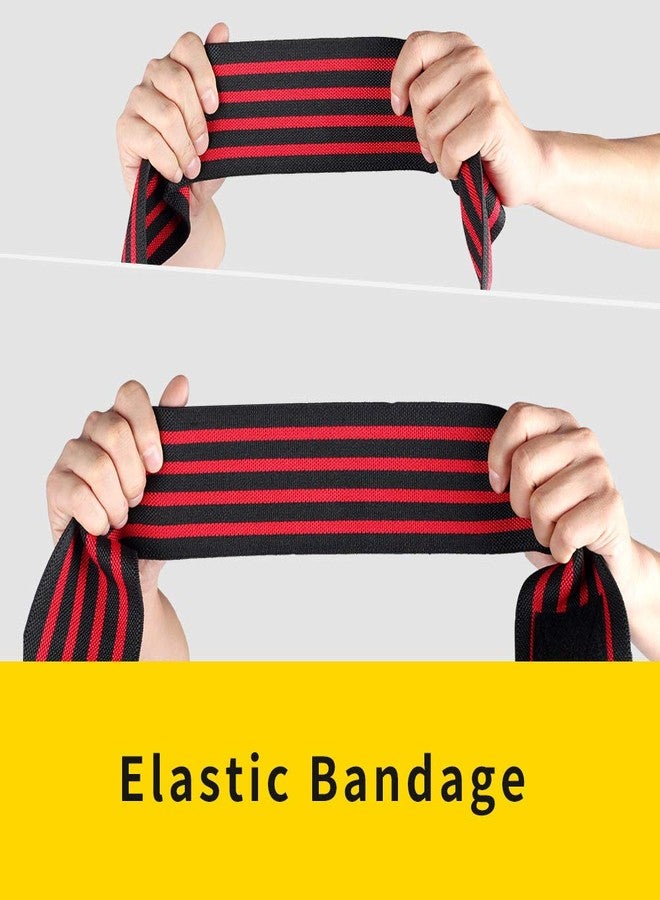 HYFAN Professional Elbow Wrist Wraps 40" Elastic Elbow Support for Weightlifting Workout Bodybuilding Gym Fitness (Red) - Image 2