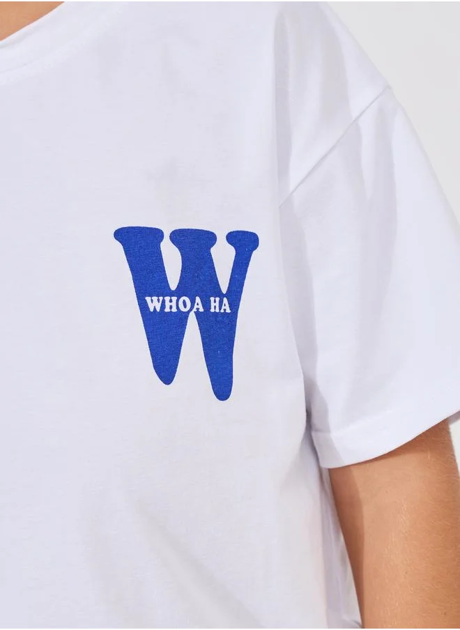Styli Graphic Print Drop Shoulder T-Shirt