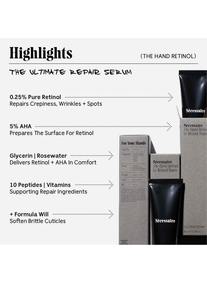 Necessaire The Hand Retinol. Antiage Repair Serum. For Crepiness Wrinkles Spots Brittle Cuticles. 0.25% Pure Retinol. 5% Aha. Dermatologisttested. Hypoallergenic. Noncomedogenic.  - Image 5