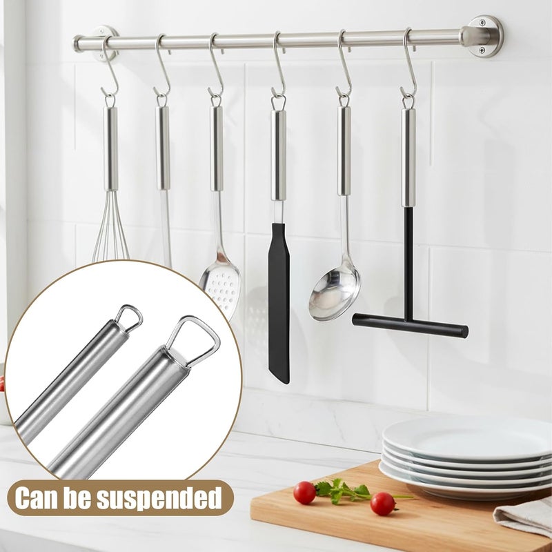 Psiriol 2Pcs Crepe Pan Maker Batter Spreader Spatula, Crepe Spreader and Spatula Set, Stainless Steel Crepe Spreader Tool, Cake Turner Kitchen Utensils With Hanging Hole - Image 5