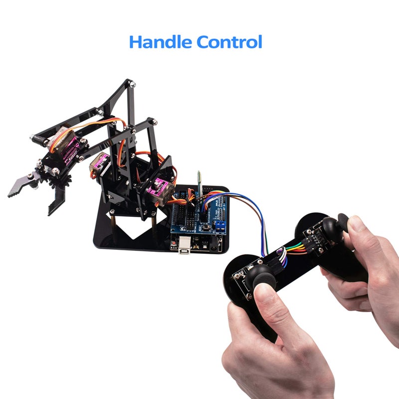 LAFVIN 4DOF Acrylic Robot Mechanical Arm Claw Kit compatible with Arduino IDE DIY Robot with CD Tutorial - Image 2
