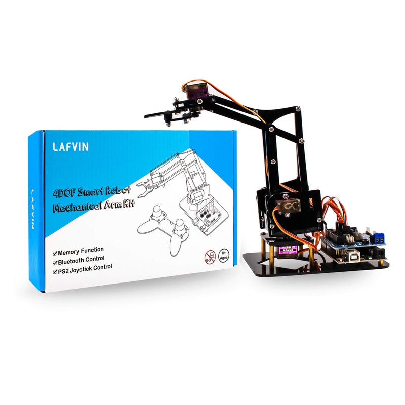 LAFVIN 4DOF Acrylic Robot Mechanical Arm Claw Kit compatible with Arduino IDE DIY Robot with CD Tutorial - Image 4