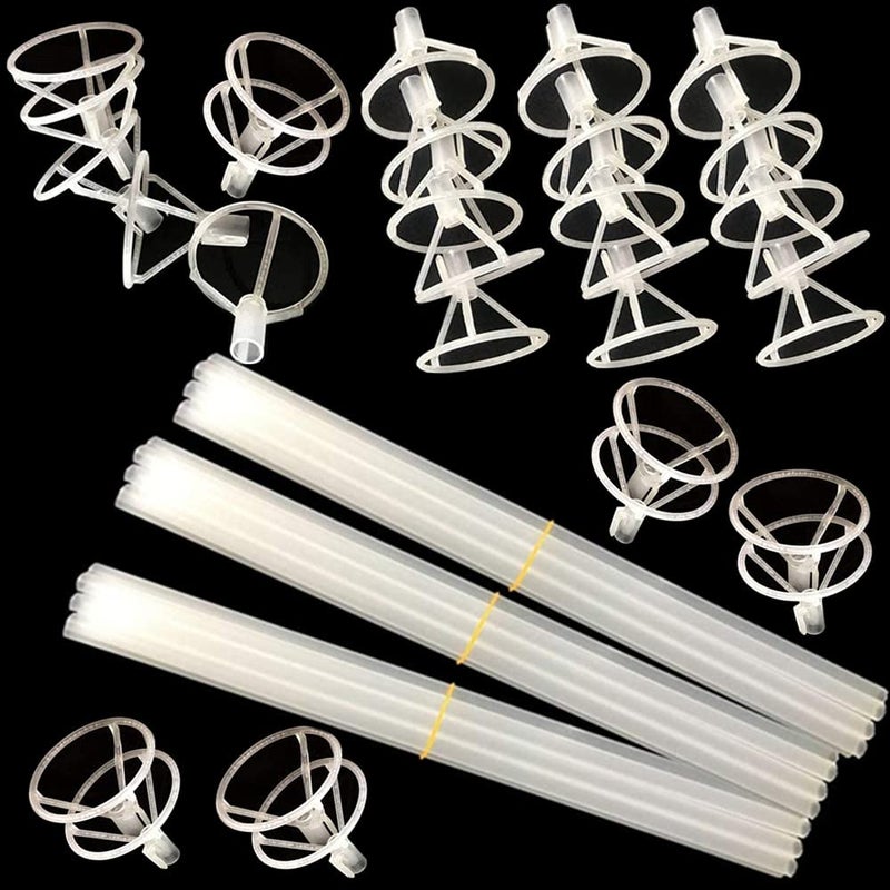 Efay Large Balloon Sticks with Big Cups, 35 Sets Thickened 17inch Long Clear Bobo Balloon Sticks Holders for 10" to 30inch Large Balloons - Image 4