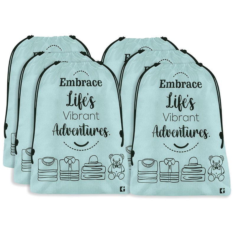 Kuber Industries Pack of 6 Cloth Storage Bag NonWoven Storage Organizer Travel Cloth Carrying Bag Garments Cover for Laundry Travel Storage Organizer for Clothing Large Grey - Image 1