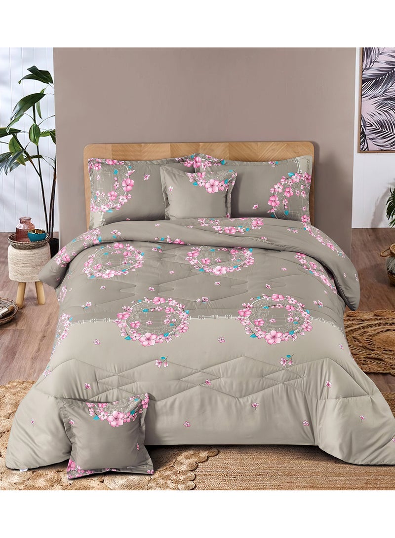 مينج لي مفرش سرير أنيق مقاس مفرد 4 قطع، يتضمن لحاف و ملاءة سرير وغطاء وسادة نوم و غطاء وسادة ديكور، لحاف خفيف الوزن ويستخدم على الاتجاهين، مناسب لجميع الفصول - Image 1