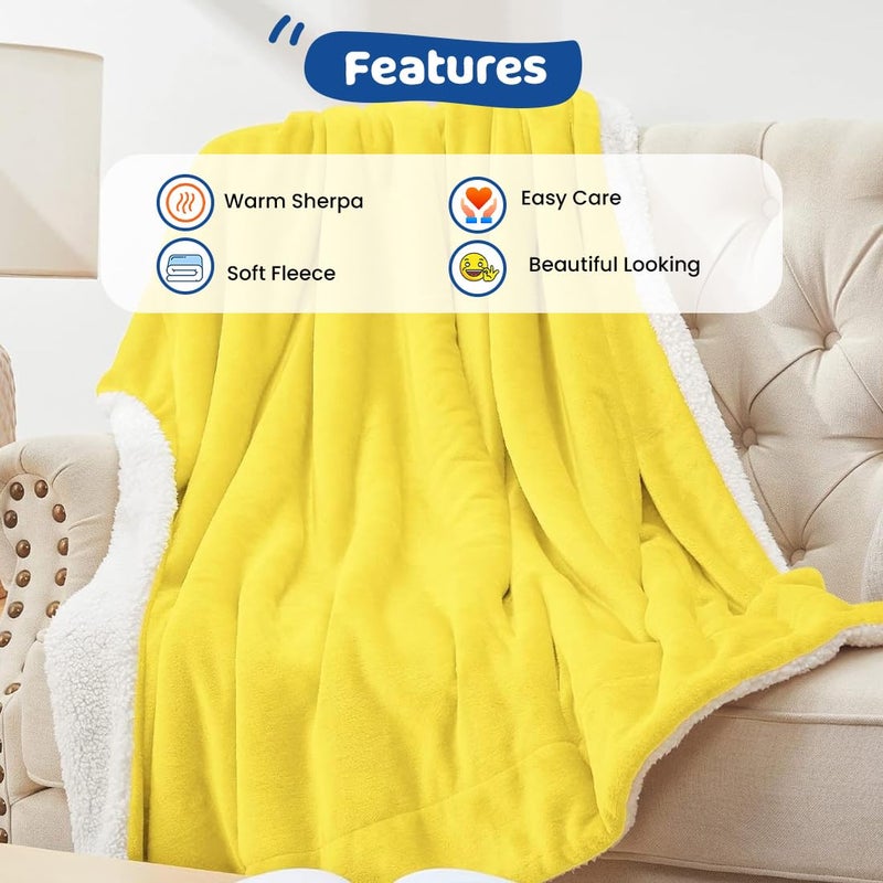 BUMTUM Super Soft New Born Baby Double Layer AC Blanket Wrapper Sheet for Baby Boys Baby Girls Lightweight Super Comfortable 130 x 105cm Yellow - Image 4