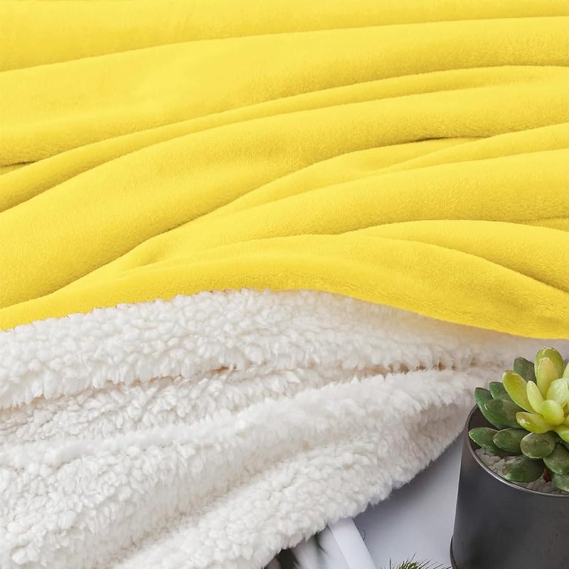 BUMTUM Super Soft New Born Baby Double Layer AC Blanket Wrapper Sheet for Baby Boys Baby Girls Lightweight Super Comfortable 130 x 105cm Yellow - Image 5