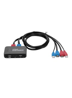 NIBEMINENT 2 Port USB 2.0 HD 4K Support KVM Switch Black  - Image 1
