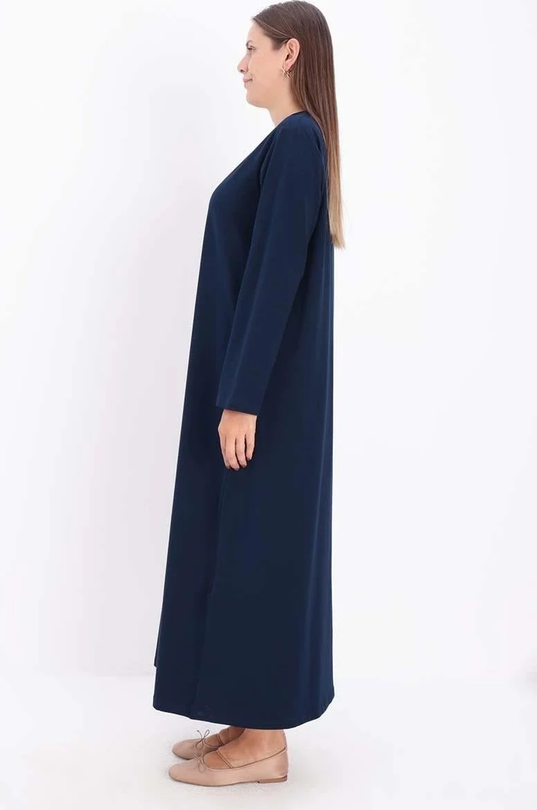 Allday Navy Blue-Long Sleeved Underwear Dress