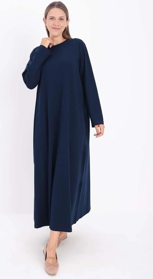 Allday Navy Blue-Long Sleeved Underwear Dress