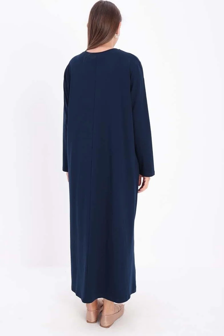 Allday Navy Blue-Long Sleeved Underwear Dress