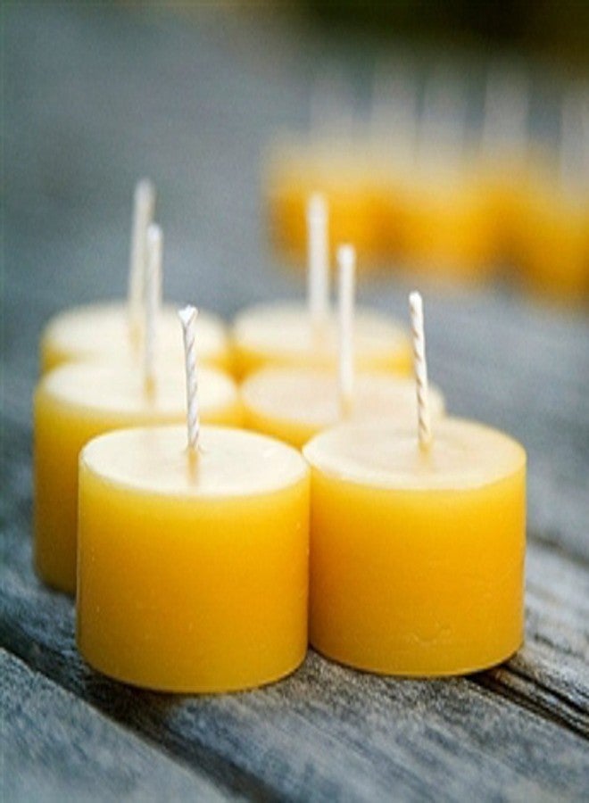 بلو كورن بيس واكس عبوات إعادة تعبئة شموع الشاي من شمع العسل الأزرق النقي 100% (بدون كوب) (خام، 48 عبوة) - Image 3