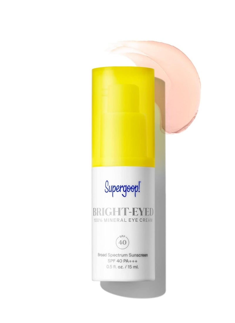 Supergoop! Supergoop! Bright-Eyed 100% Mineral Eye Cream, 0.5 fl oz - SPF 40 PA+++ Hydrating & Illuminating Mineral Sunscreen - Under Eye Cream for Dark Circles & Puffiness - Revives Tired Eyes  - Image 1