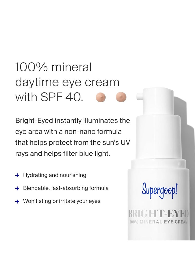 Supergoop! Supergoop! Bright-Eyed 100% Mineral Eye Cream, 0.5 fl oz - SPF 40 PA+++ Hydrating & Illuminating Mineral Sunscreen - Under Eye Cream for Dark Circles & Puffiness - Revives Tired Eyes  - Image 2