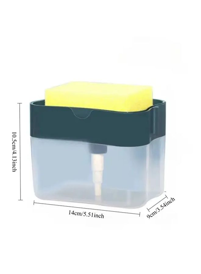 1Pc Dish Soap Dispenser and Sponge Holder Combo with One Sided Sponge Slot and Push Button Pump Random Color Compact Plastic Kitchen Organizer for Liquid Soap Dishwashing Sponges Storage Space Saving Countertop or Under Sink System - Image 4